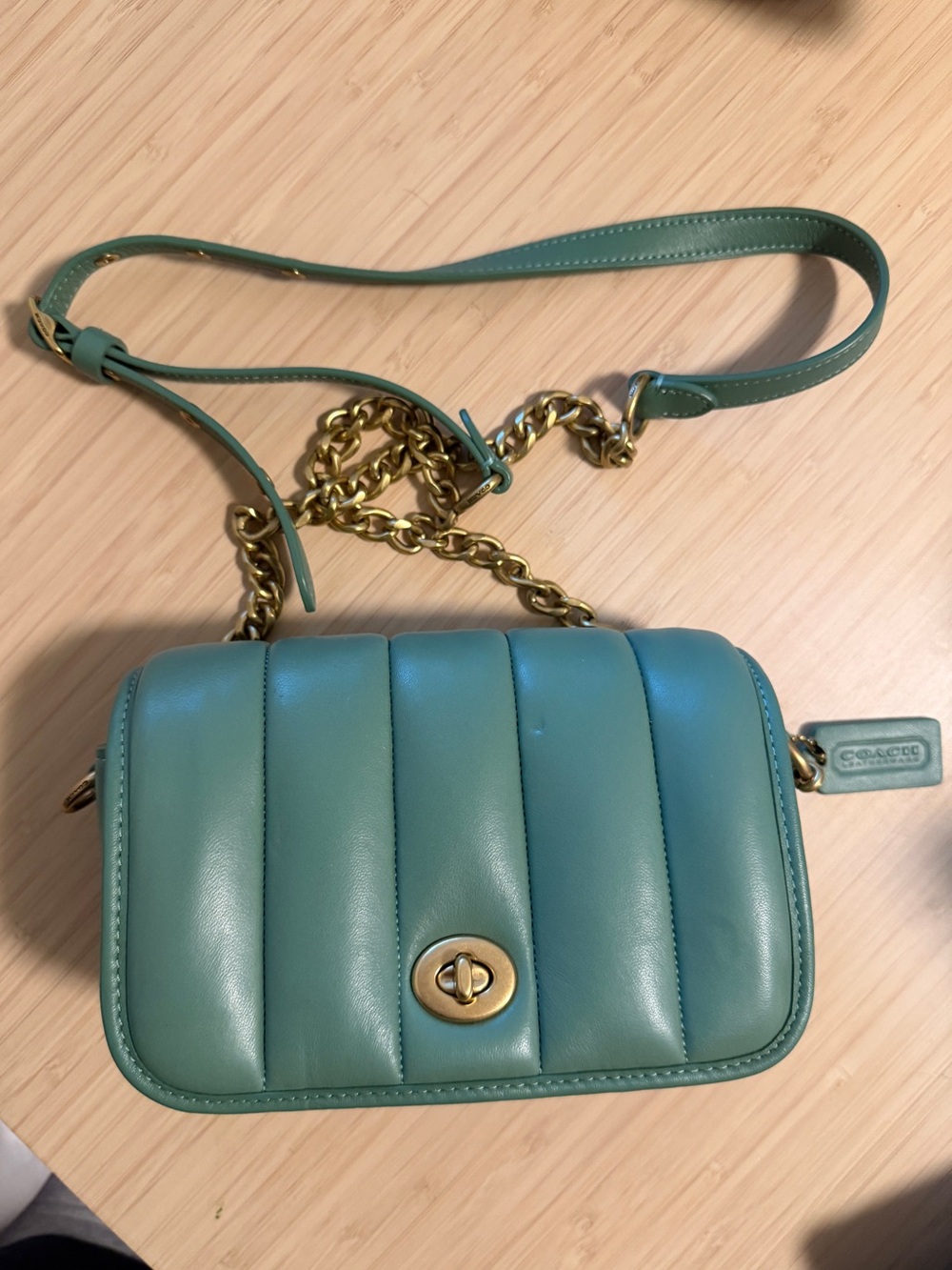 Coach Quilted Pillow Dinky 18 - Washed Green